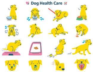 犬の体調症状イラストセット