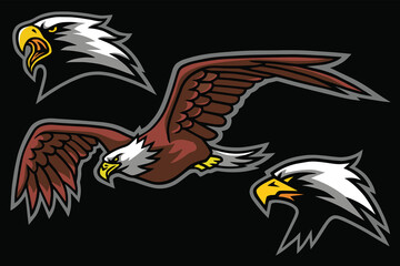 Eagle Logo Mascot Design Vector Collection Set Pack