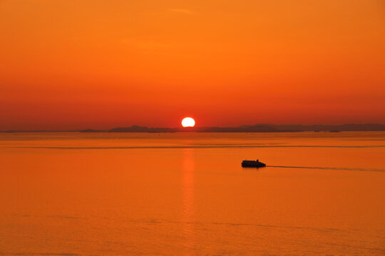 The sunset of Awaji Island