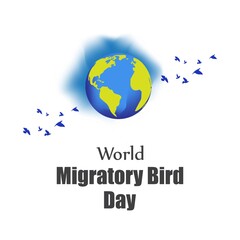 Vector illustration of World Migratory Bird Day, 8 May.