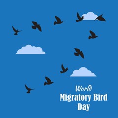 Vector illustration of World Migratory Bird Day, 8 May.