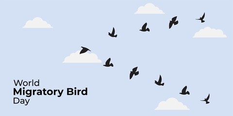 Vector illustration of World Migratory Bird Day, 8 May.