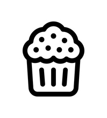 Cupcake with chocolate on top icon vector.