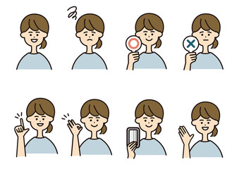 女性　ポーズバリエーション　セット