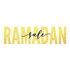 Ramadan Sale beautiful gold and black lettering over white background