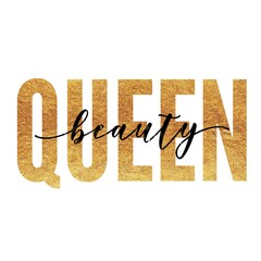 Beauty Queen Beautiful handwritten typography style over white background