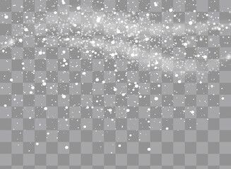 Falling Snow Overlay Background. Snowfall Winter Christmas Background. Vector Illustration.