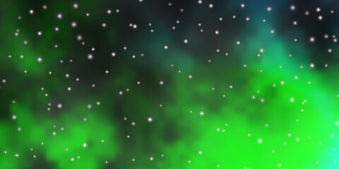 Light Blue, Green vector background with colorful stars.