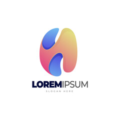 N initial gradient logo. Vector illustration