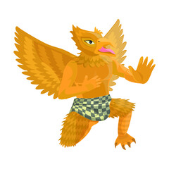 Cute vector character Garuda, Indonesia