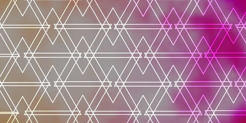 Light Pink vector template with lines, triangles.