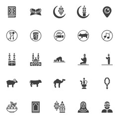 Ramadan kareem vector icons set