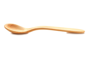 Wooden spoon on white background