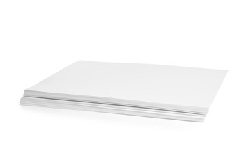 Blank sheets of paper on white background
