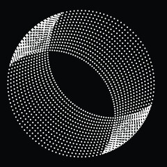 Halftone dots in circle form. round logo . vector dotted frame . design element