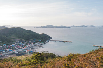 view of the sea from the top of the mountain