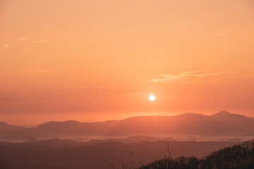 sunrise over the mountains