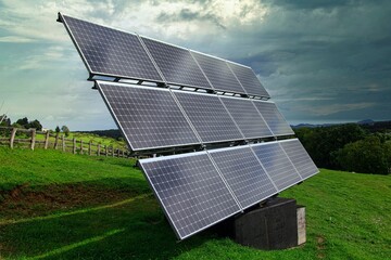 solar panels on a field
