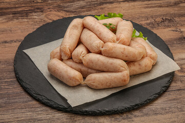 Raw natural chicken baby sausages