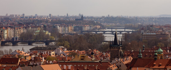 Panoramic view over Prague, the capital of the Czech Republic