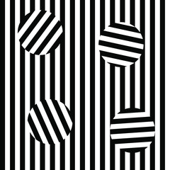 Illusion Abstract black and white pattern. Monochrome pattern. Optical illusion. Op art.
