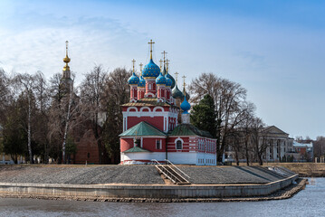The Temple of Tsarevich Dmitry on the Blood in town of Uglich in Russia. Golden Ring of Russia.