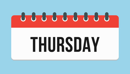 Vector icon page calendar, day of week Thursday