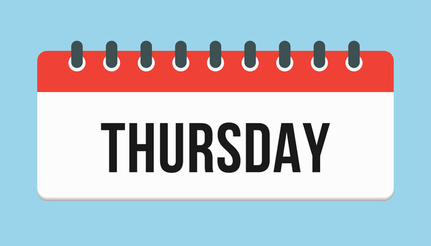 Vector icon page calendar, day of week Thursday