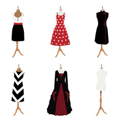 Elegant design lady dress collection. Vector