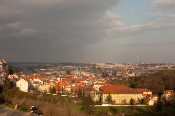 Panoramic view over Prague, the capital of the Czech Republic