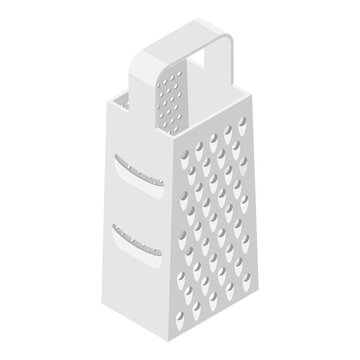 Cheese grater isolated on white background, isometric view.