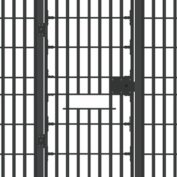 Prison bar isolated on white background. Jail bars