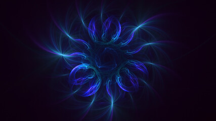 3D rendering abstract multicolor fractal light background