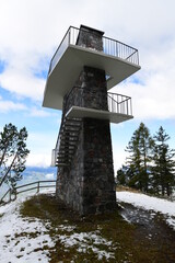 lookout structure in the mountains