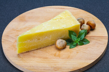 Parmesan cheese served basil and nuts