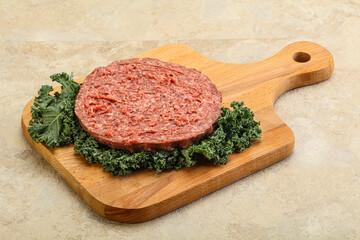 Raw beef burger cutlet for burger