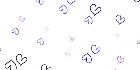 Light Purple vector backdrop with sweet hearts.