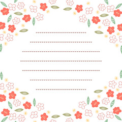 シンプル梅のお手紙フレーム