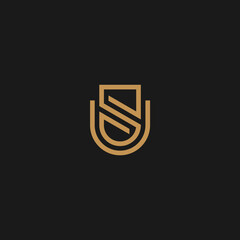 simple and modern letter SU template elements