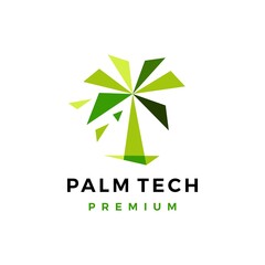 Obraz premium palm tree geometric logo vector icon illustration