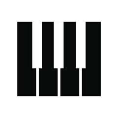 black and white music icon in the form of a piano