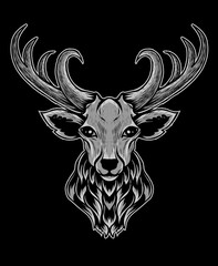 illustration vector deer head 