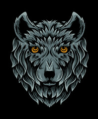 illustration vector wolf head