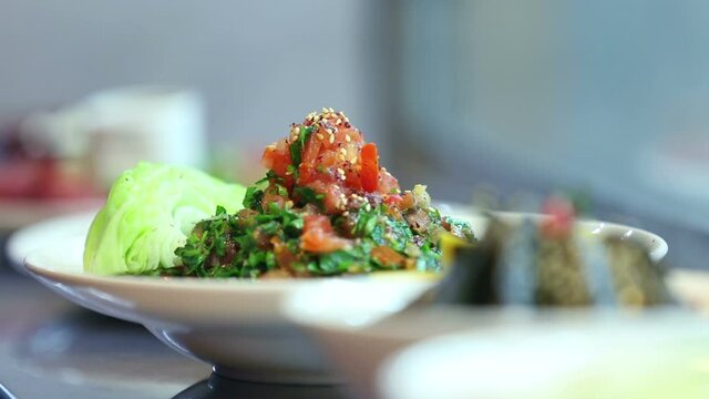 Grape leaves to tabbouleh shift focus, Lebanese cuisine