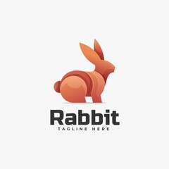 Vector Logo Illustration Rabbit Gradient Colorful Style.