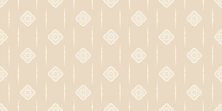 Trendy background pattern with geometric elements on beige backdrop. Vintage, wallpaper. Seamless pattern, texture. Vector image