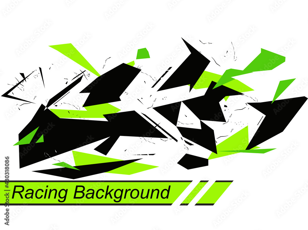 Poster geometric pattern from colored shapes isolated on white background. abstract camo. racing background