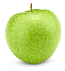 single green apple isolated on white background. clipping path
