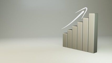 3d rendered illustration of  stock market graph up