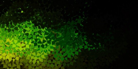 Dark green, yellow vector layout with triangle forms.